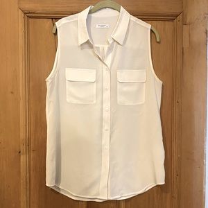 Equipment cream color 100% silk sleeveless blouse NWOT